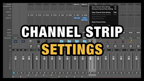 logic pro x white and black stripes below chanel strips|Logic Pro channel strip settings.